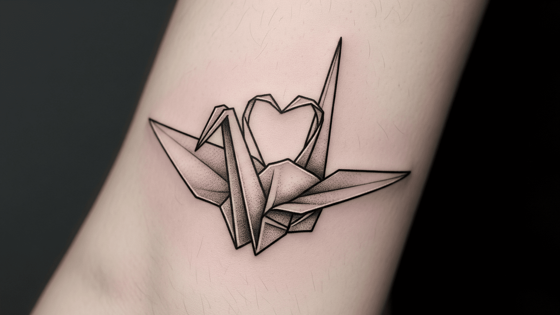 Origami Crane with Heart