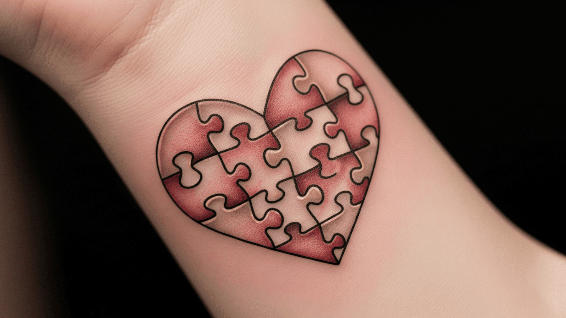 Puzzle Piece Heart Tattoos
