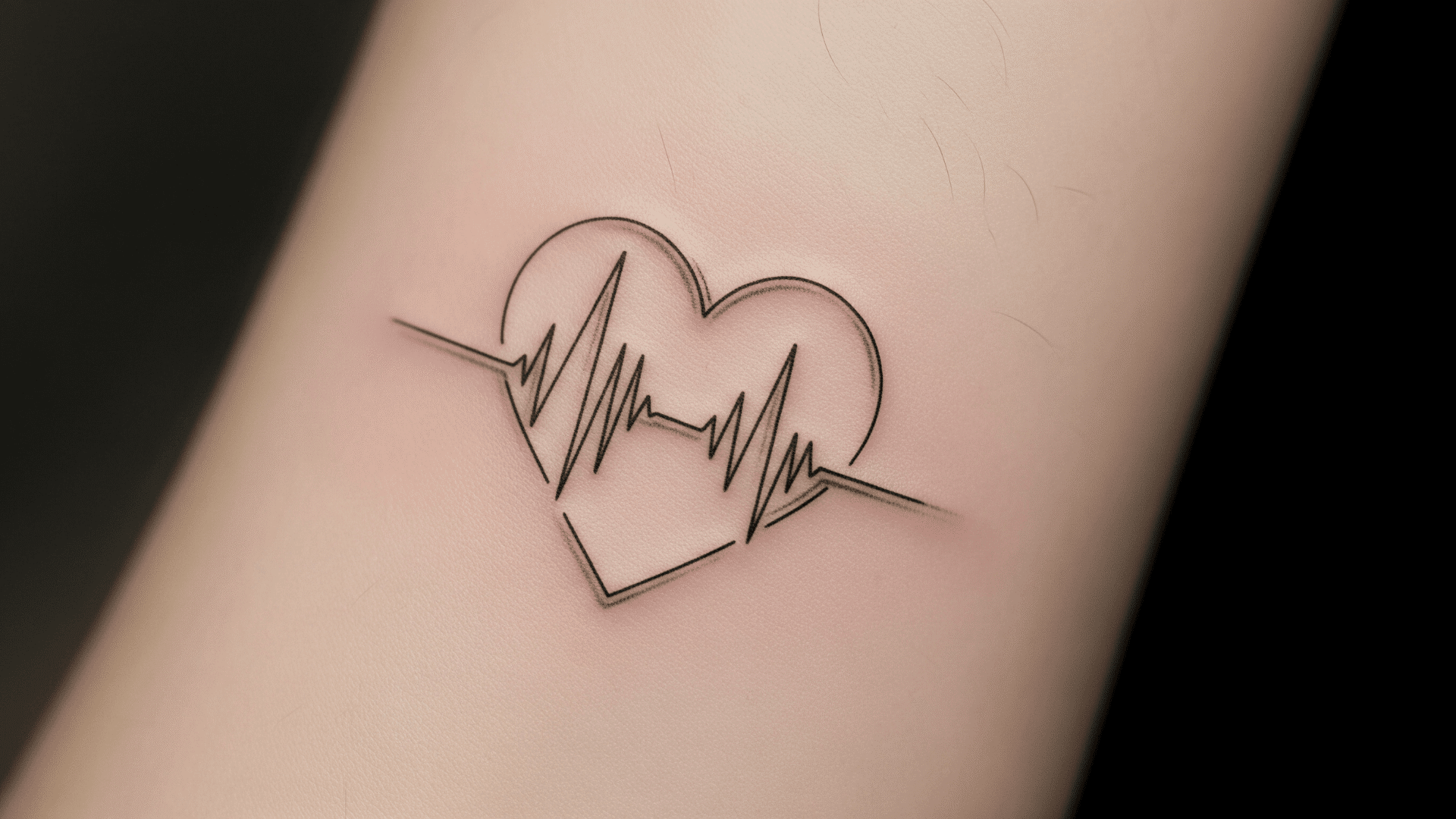 Soundwave Heartbeat Tattoo