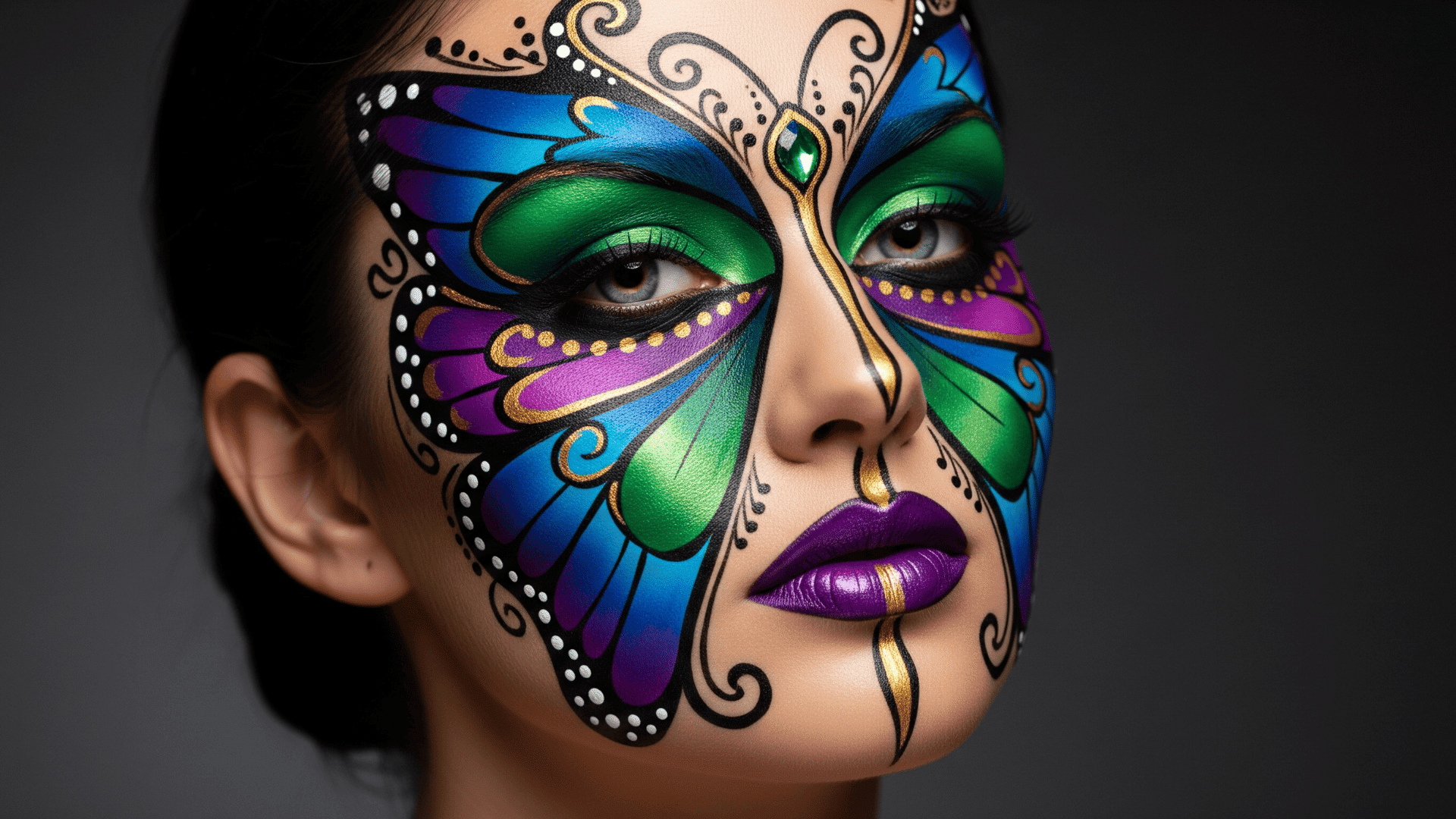 Butterfly Mask Face Paint Ideas for Adults