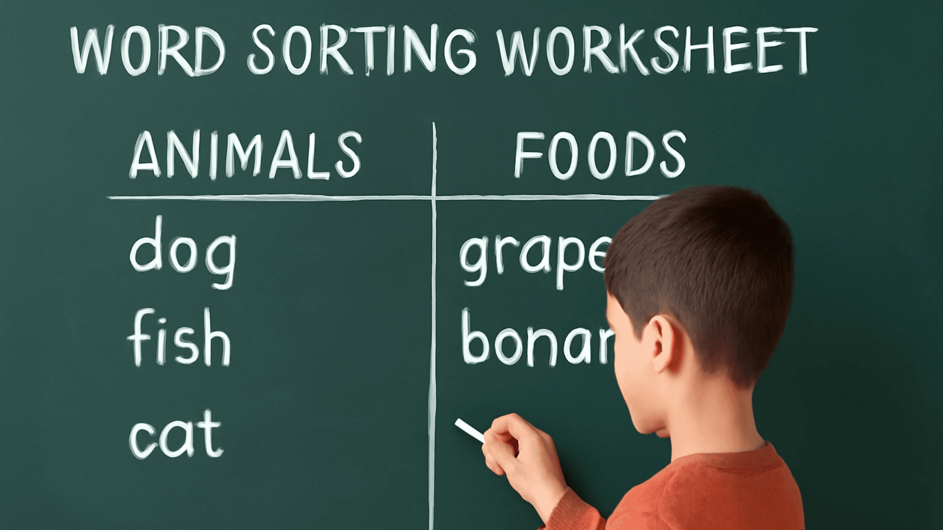 Word Sorting Worksheet
