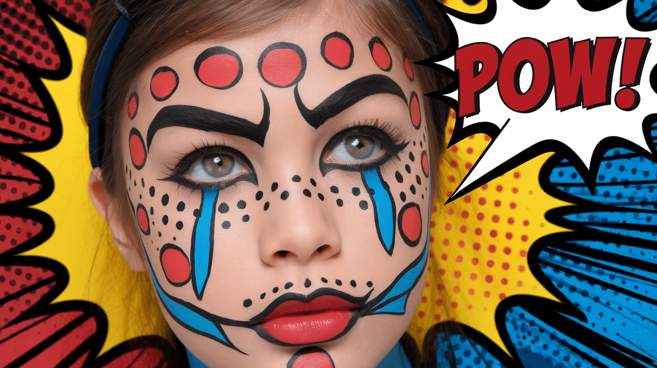 a photo of a halloween face paint design