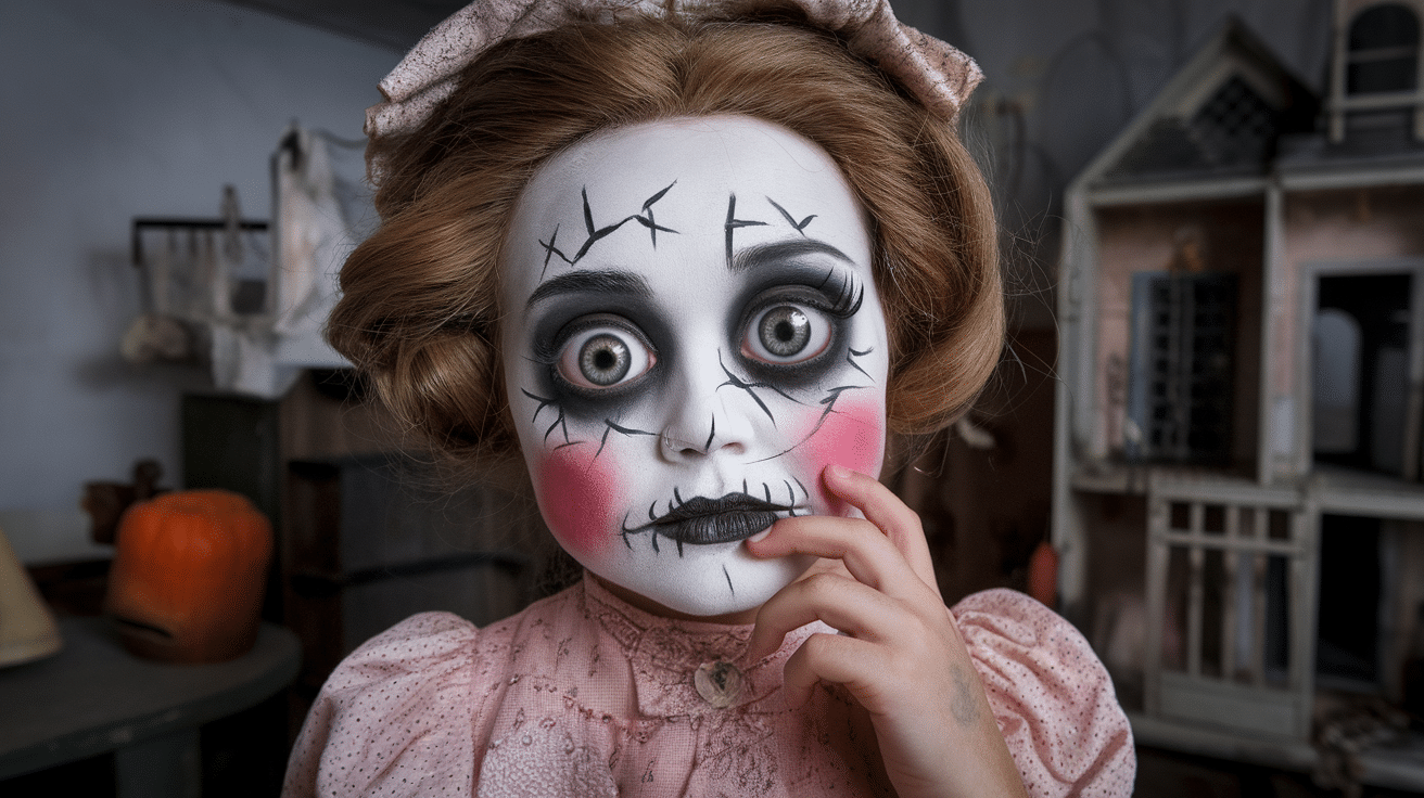 a photo of a halloween face paint