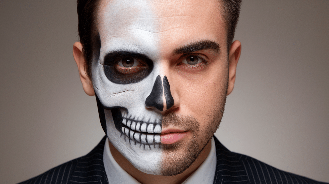 a photo of a man with one side of his