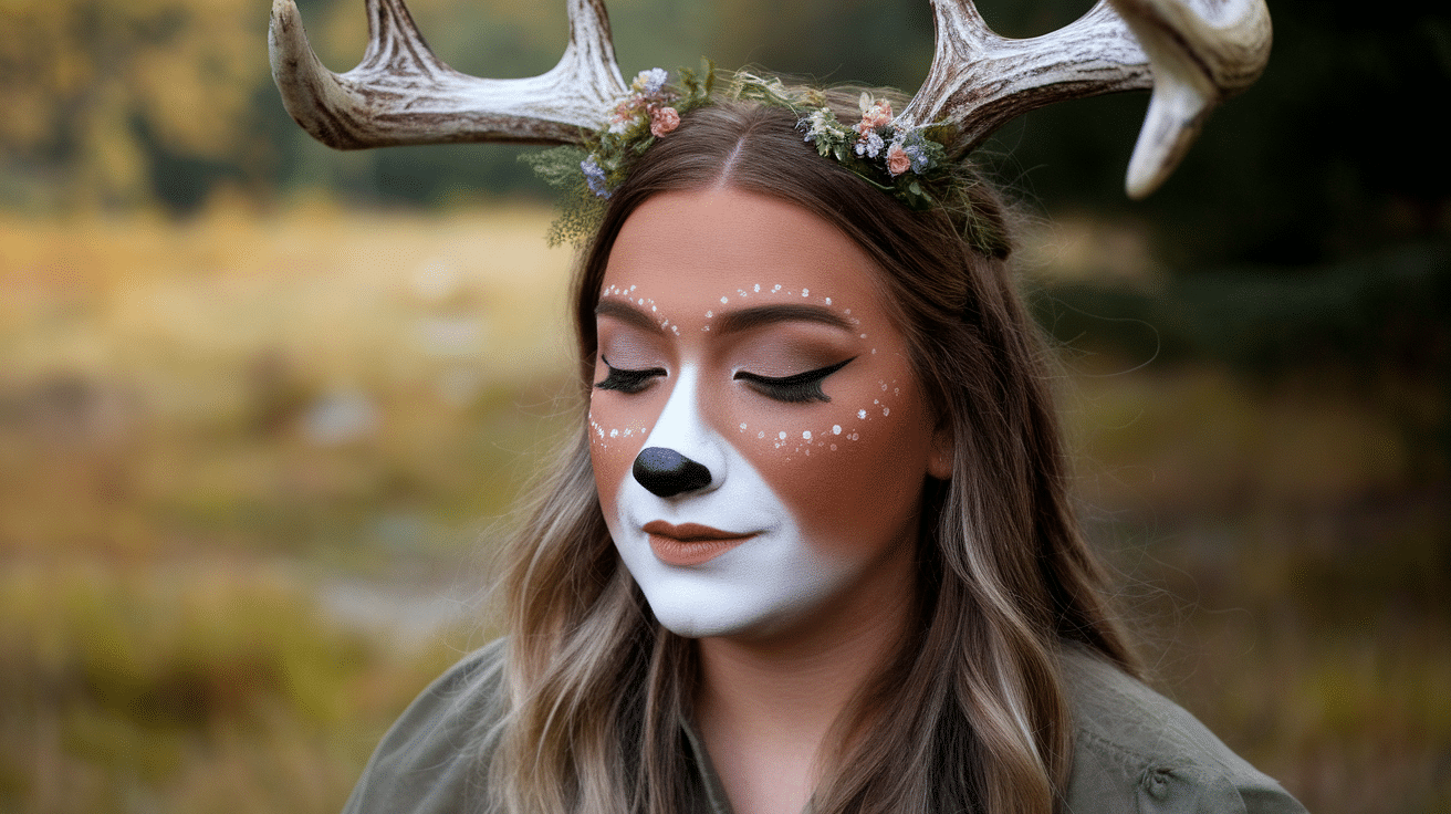 a photo of a person with deer inspired