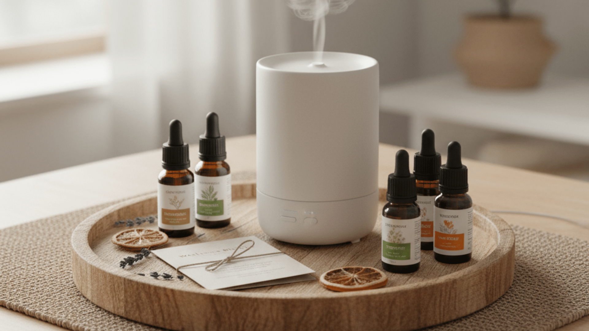 essential oil and diffuser set