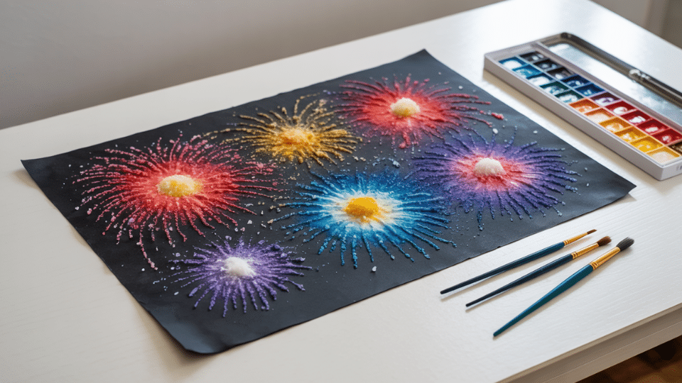 fireworks salt painting