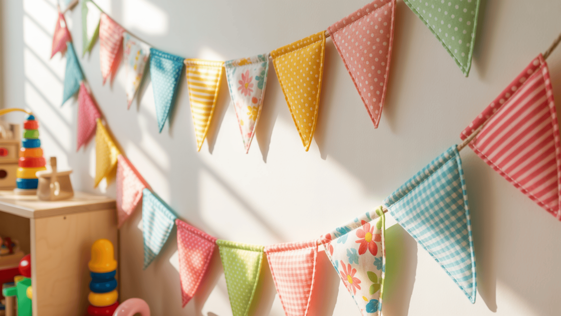 hang fabric flags
