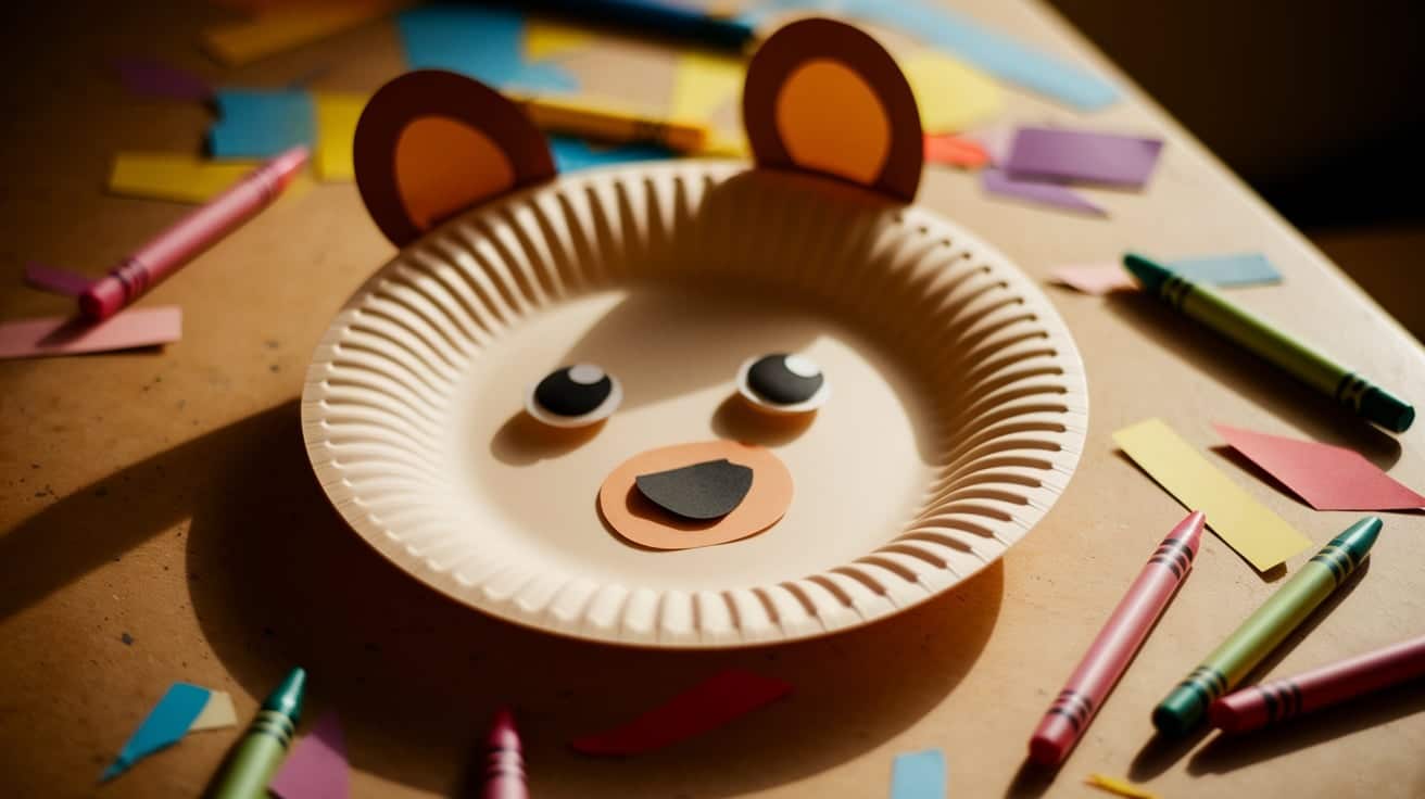 paper plate bear face