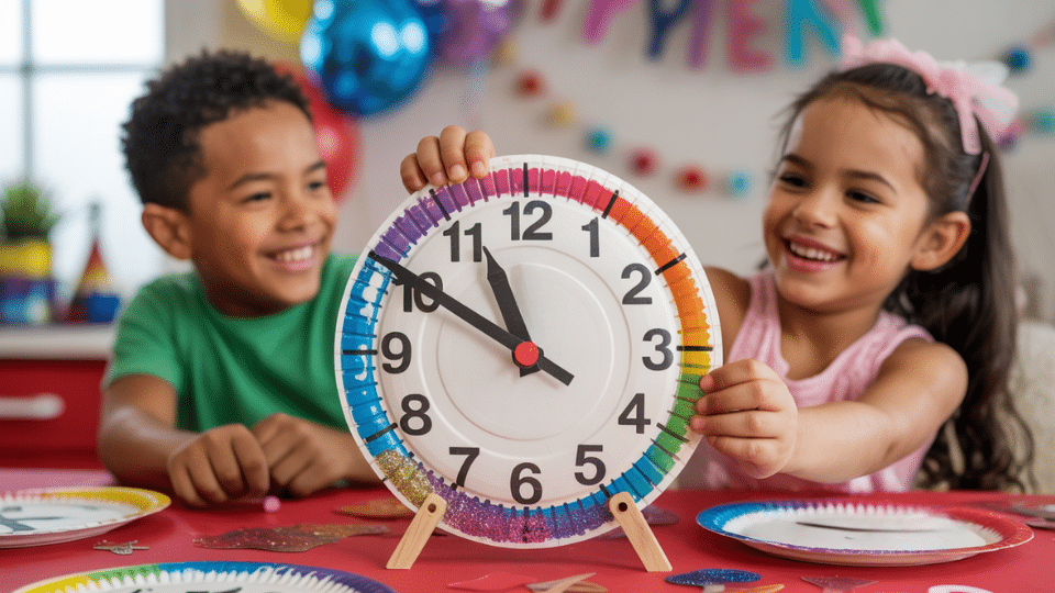paper plate clock craft