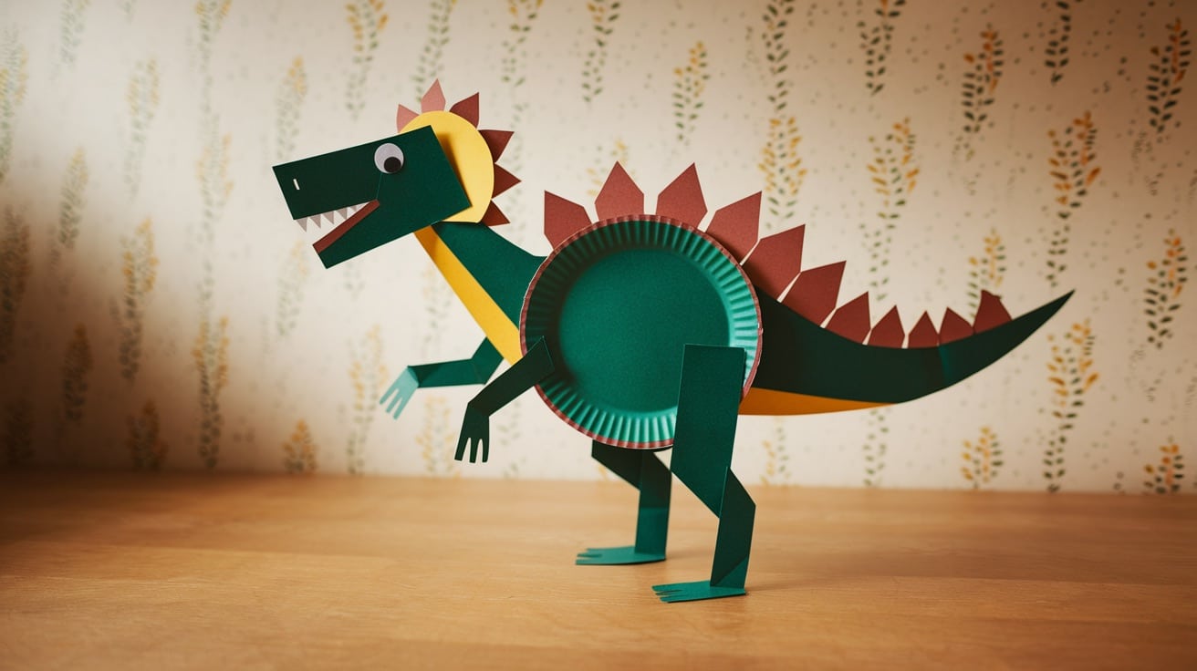 paper plate dinosaur