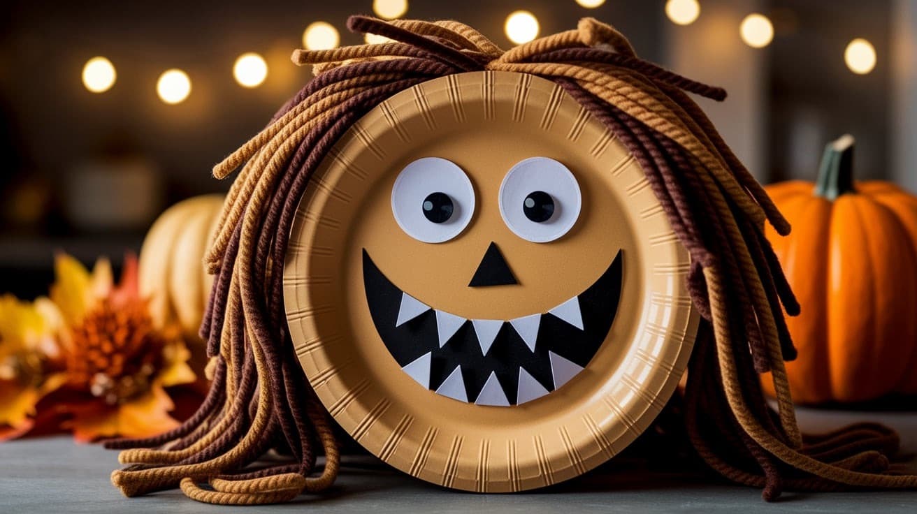 paper plate monster face