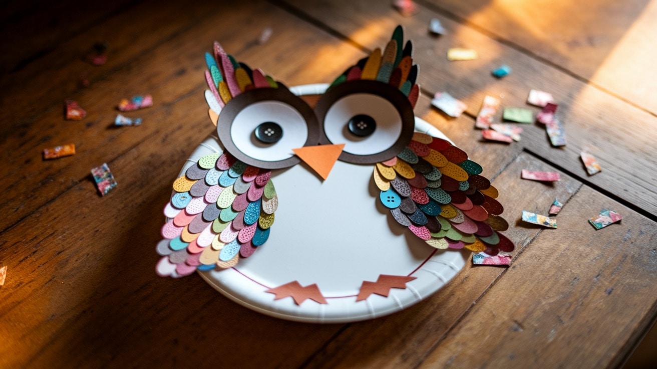 paper plate owl