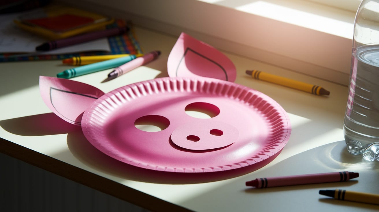 paper plate pig mask