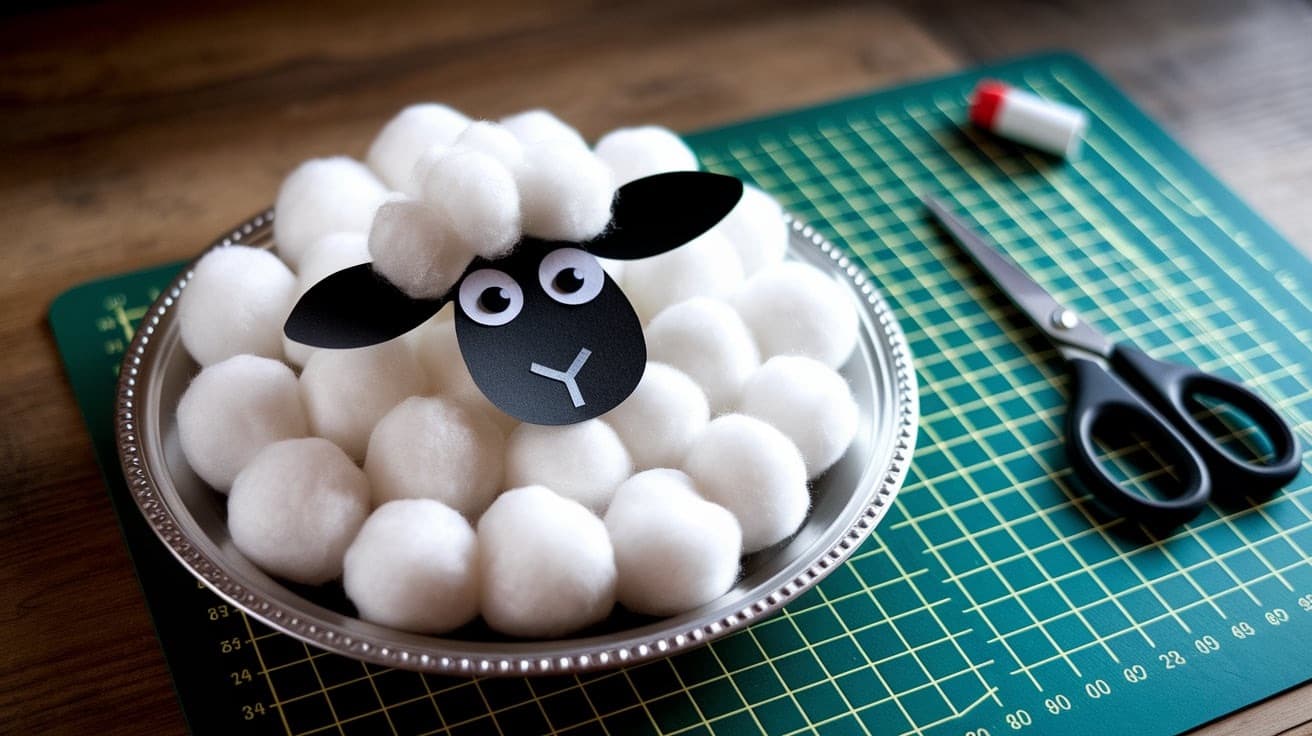 paper plate sheep