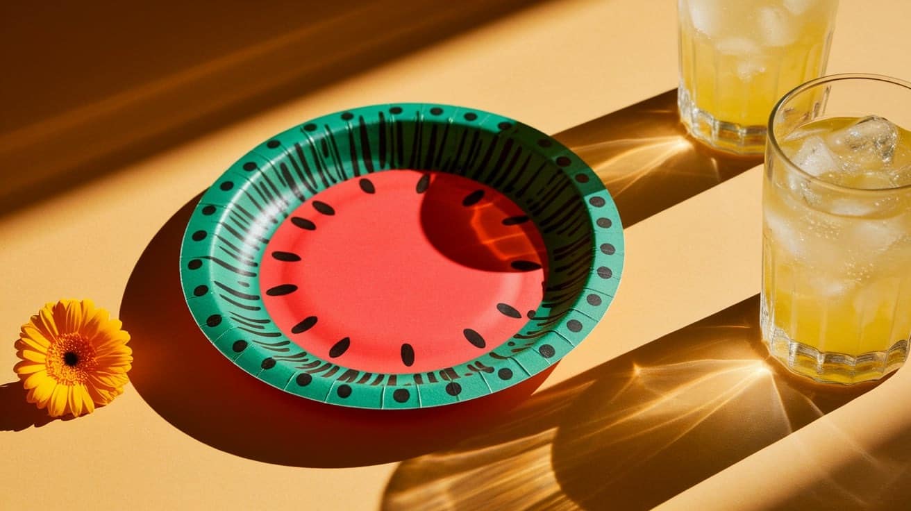 paper plate watermelon