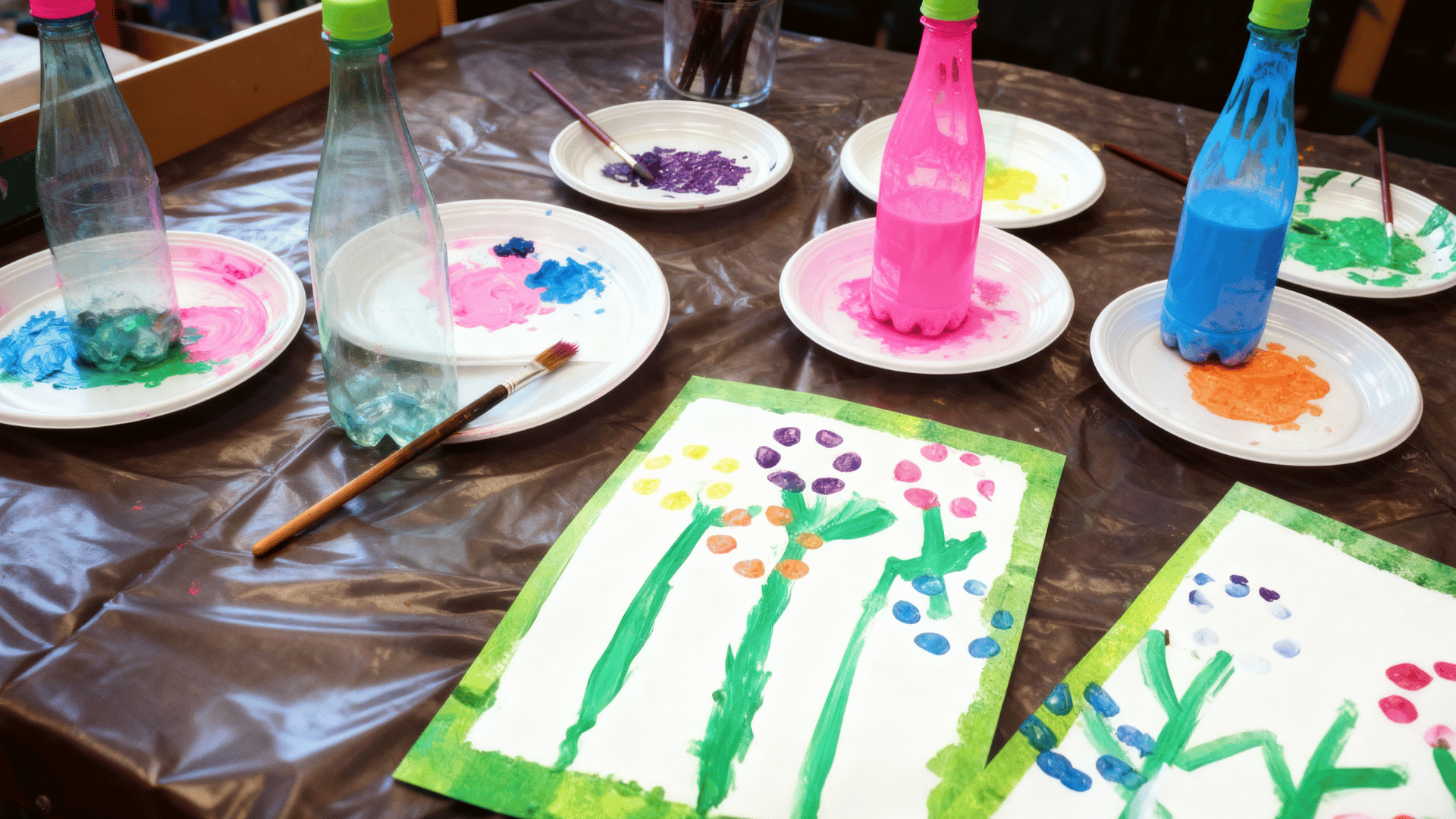 Plastic Bottle Print Flowers