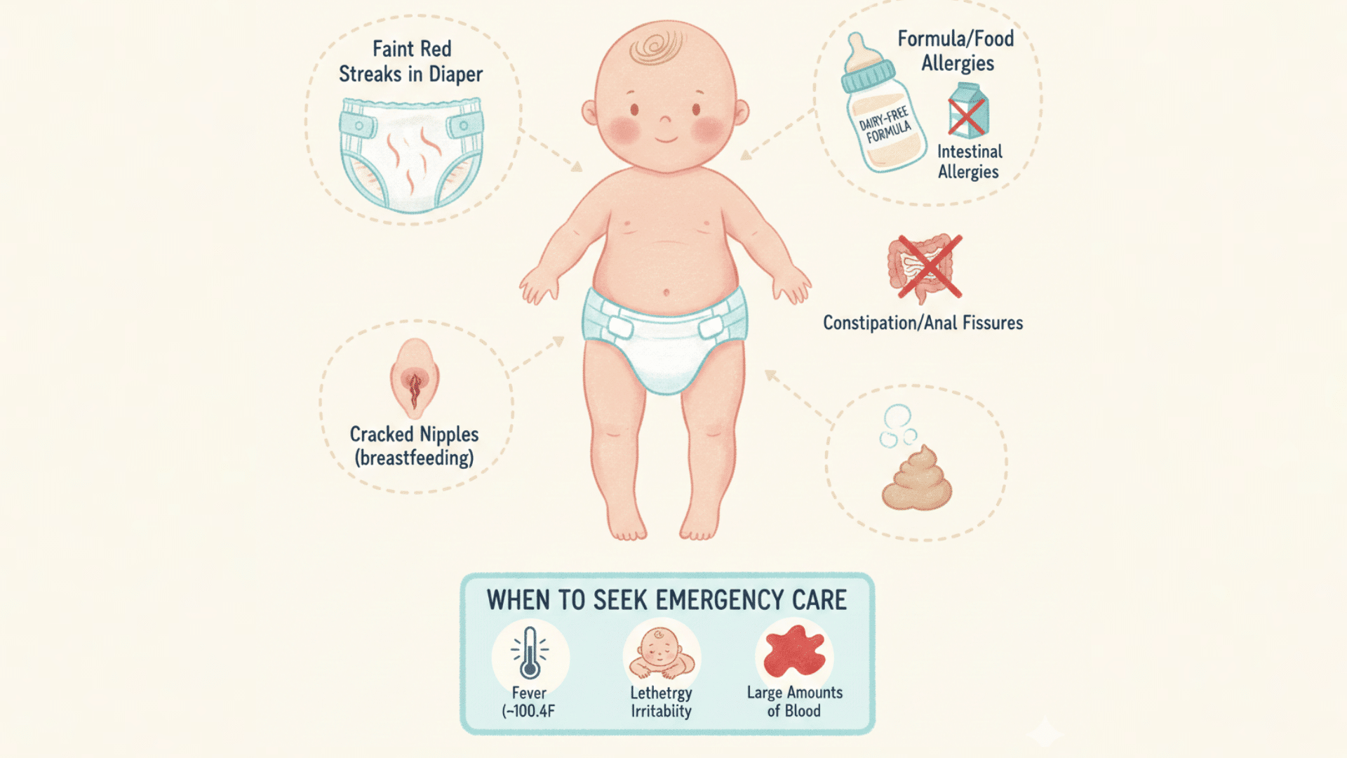 common causes of blood in a babys stool