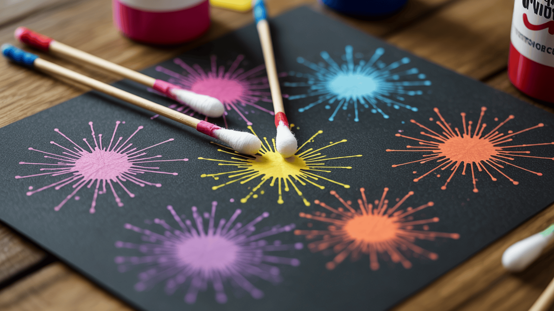 cotton swab firework art