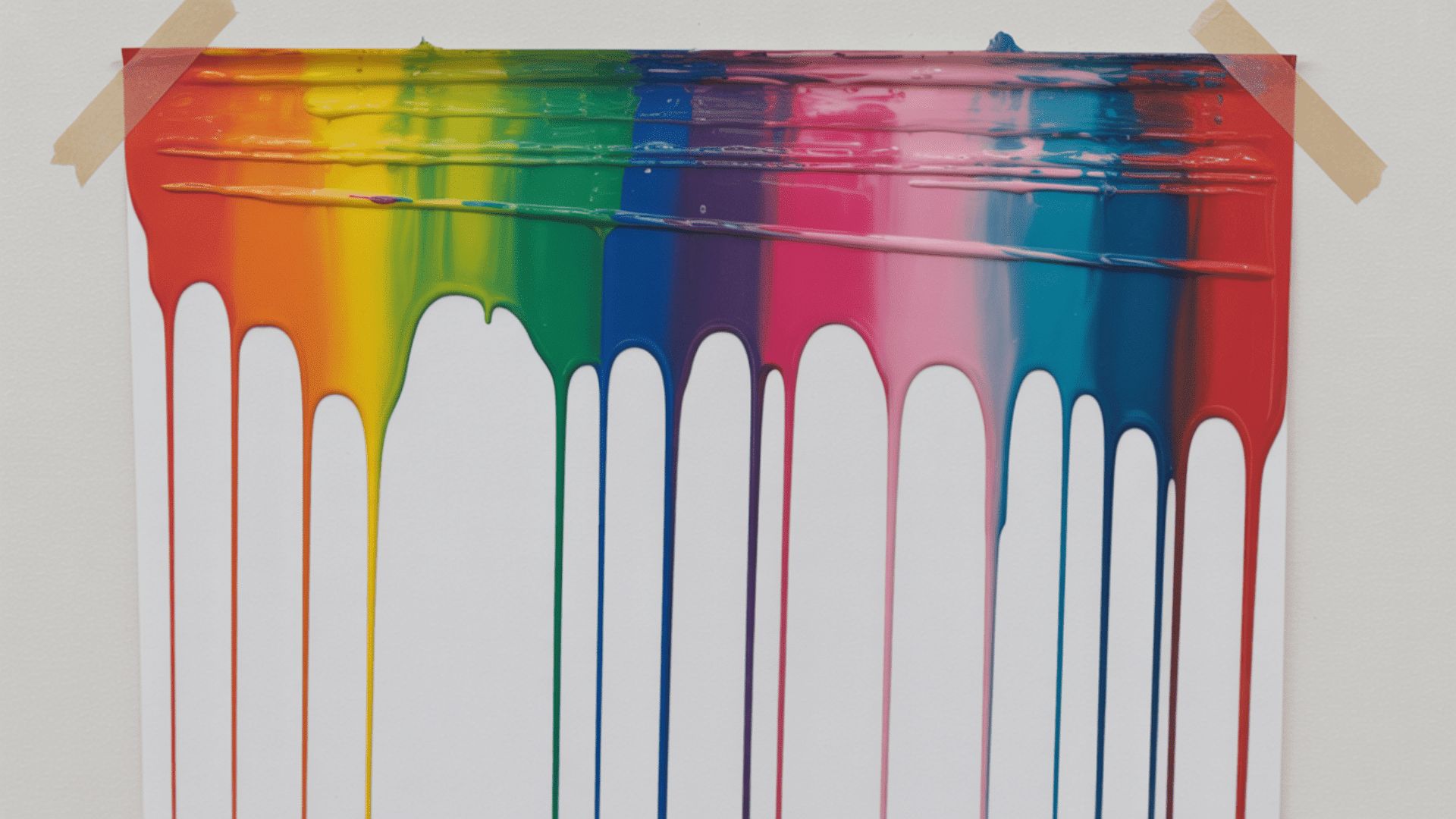 drip painting on vertical paper