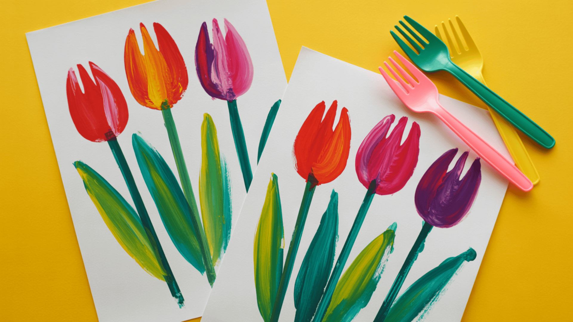 fork painted flowers