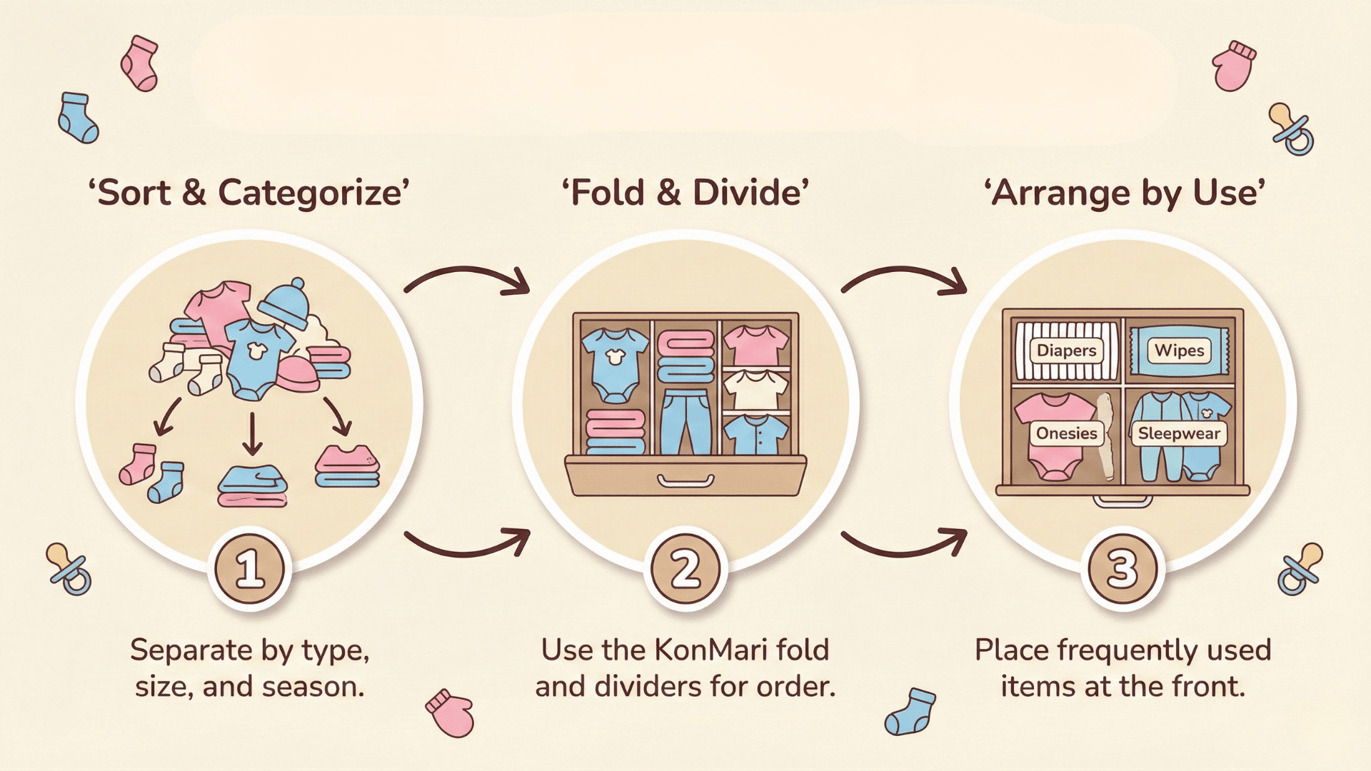 how to organize a baby dresser step by step process