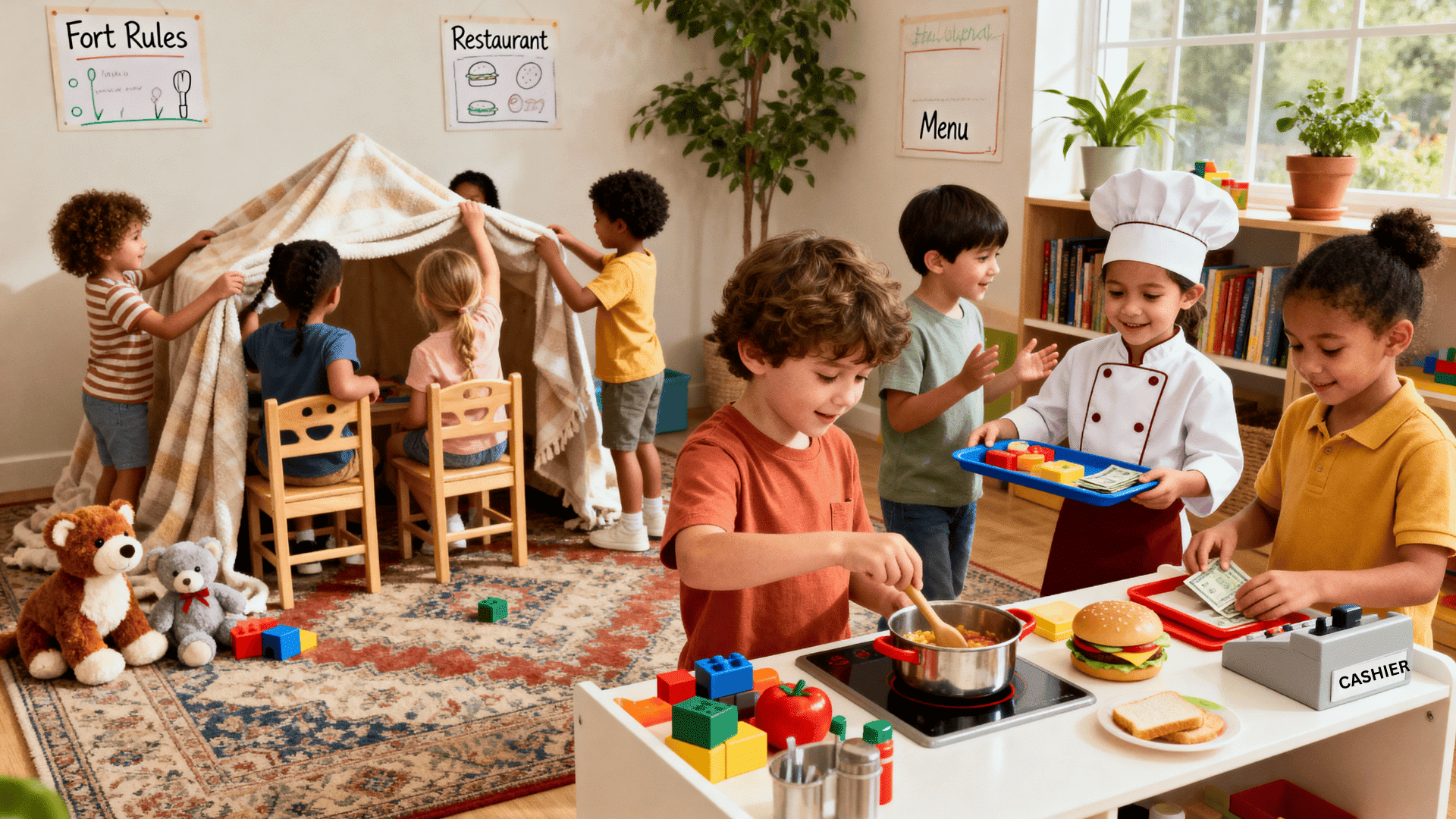 key characteristics of cooperative play