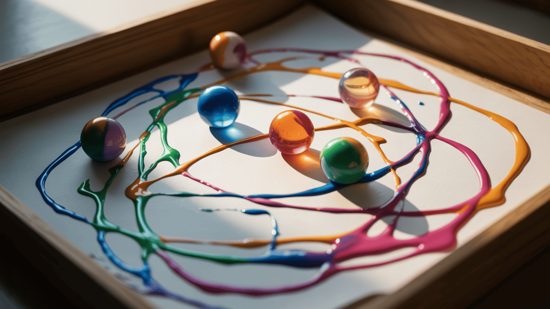 marble rolling painting