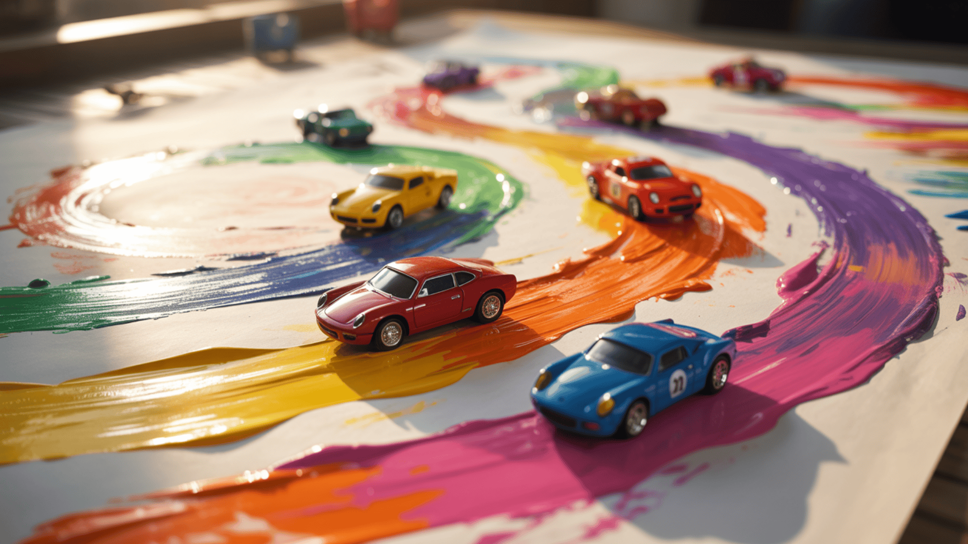 toy car wheel painting