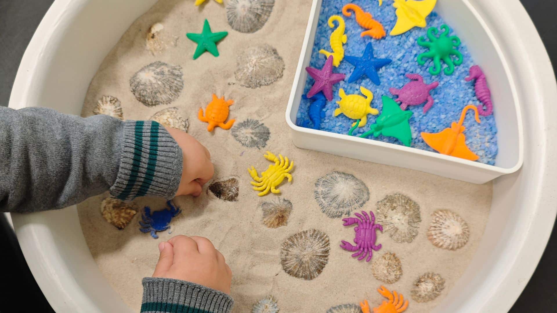 sensory play with textures and sounds