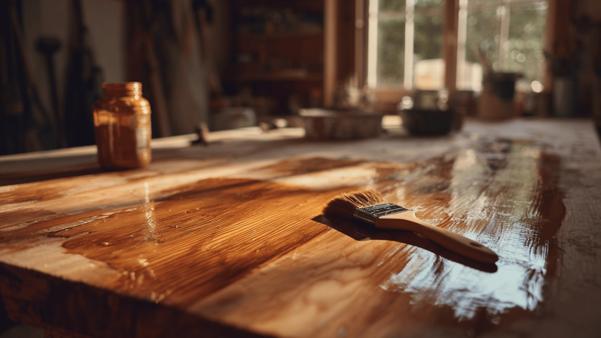 Applying oil-based paint on wood with glossy finish in ventilated space