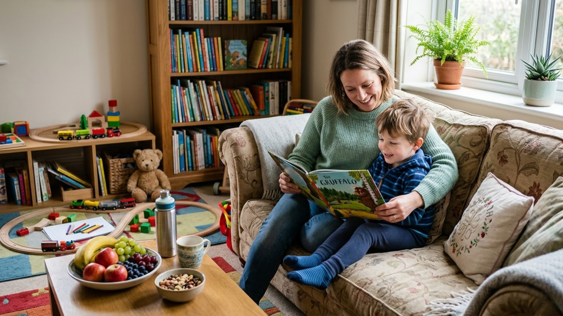 Child learning with parent in supportive environment showing factors that affect cognitive growth