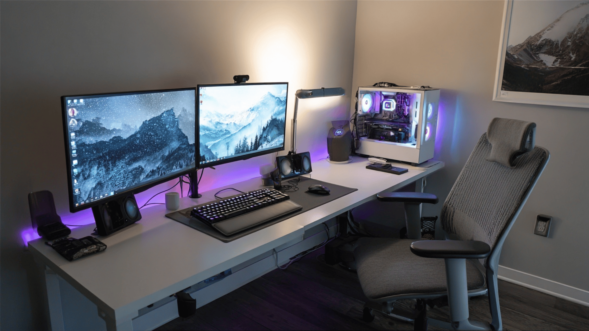 Compact writing desk with notebook and chair in a simple study corner