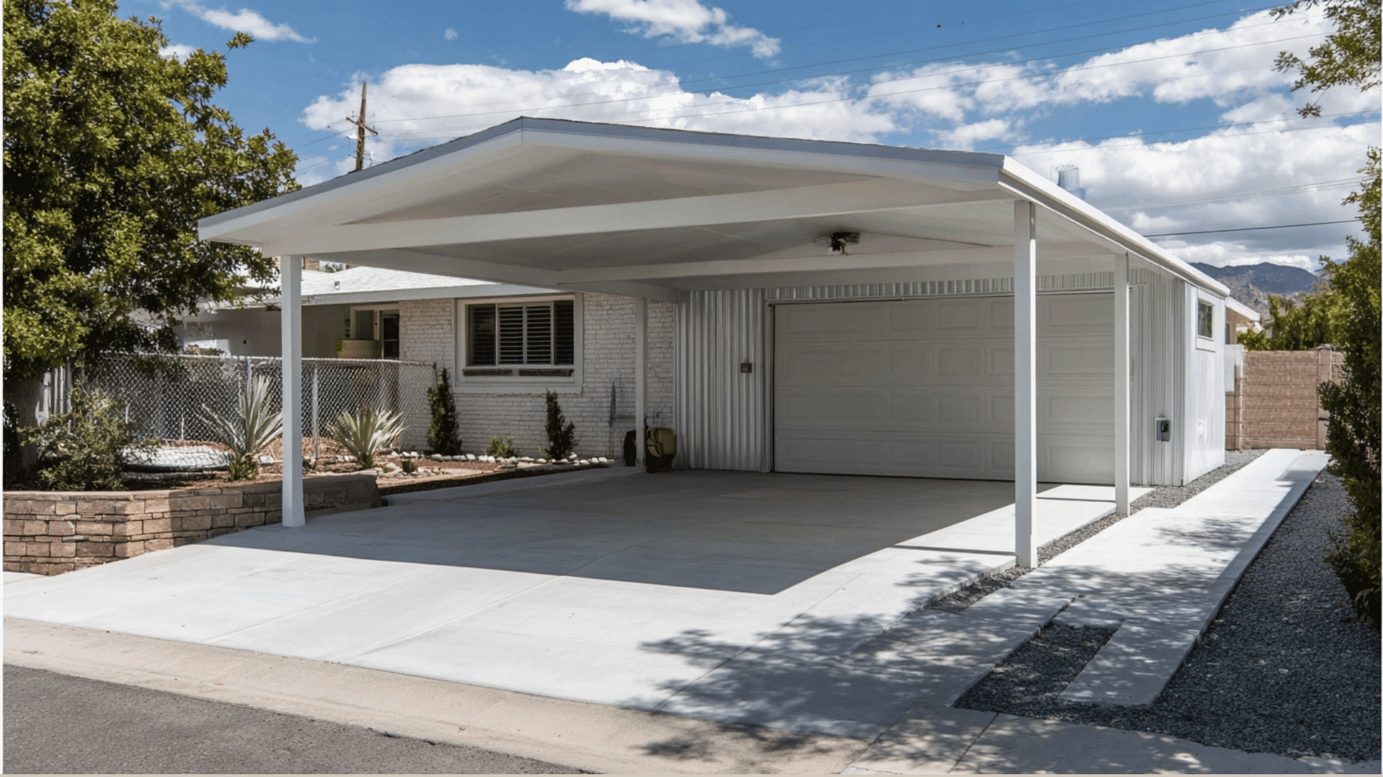 Converted carport transformed into a modern enclosed garage