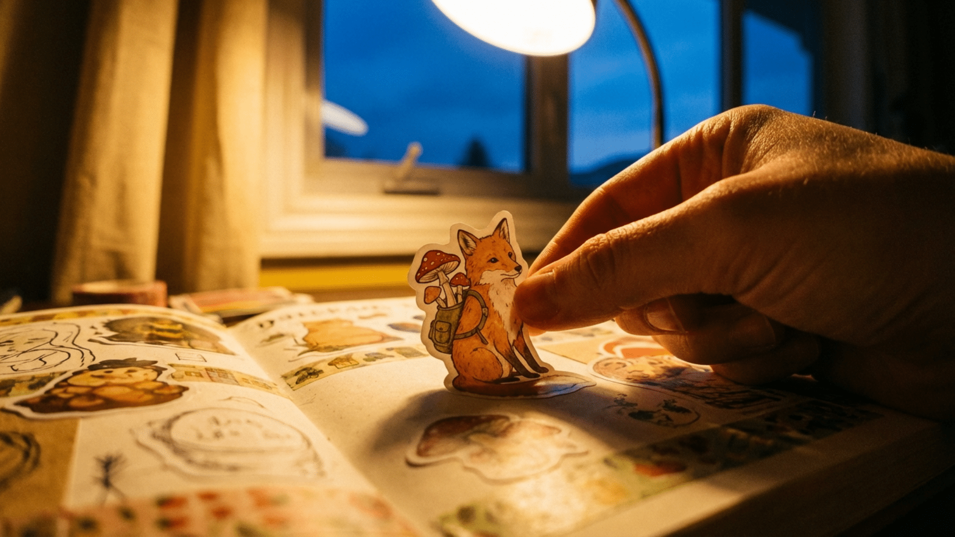 Creative sticker scene art made by a child