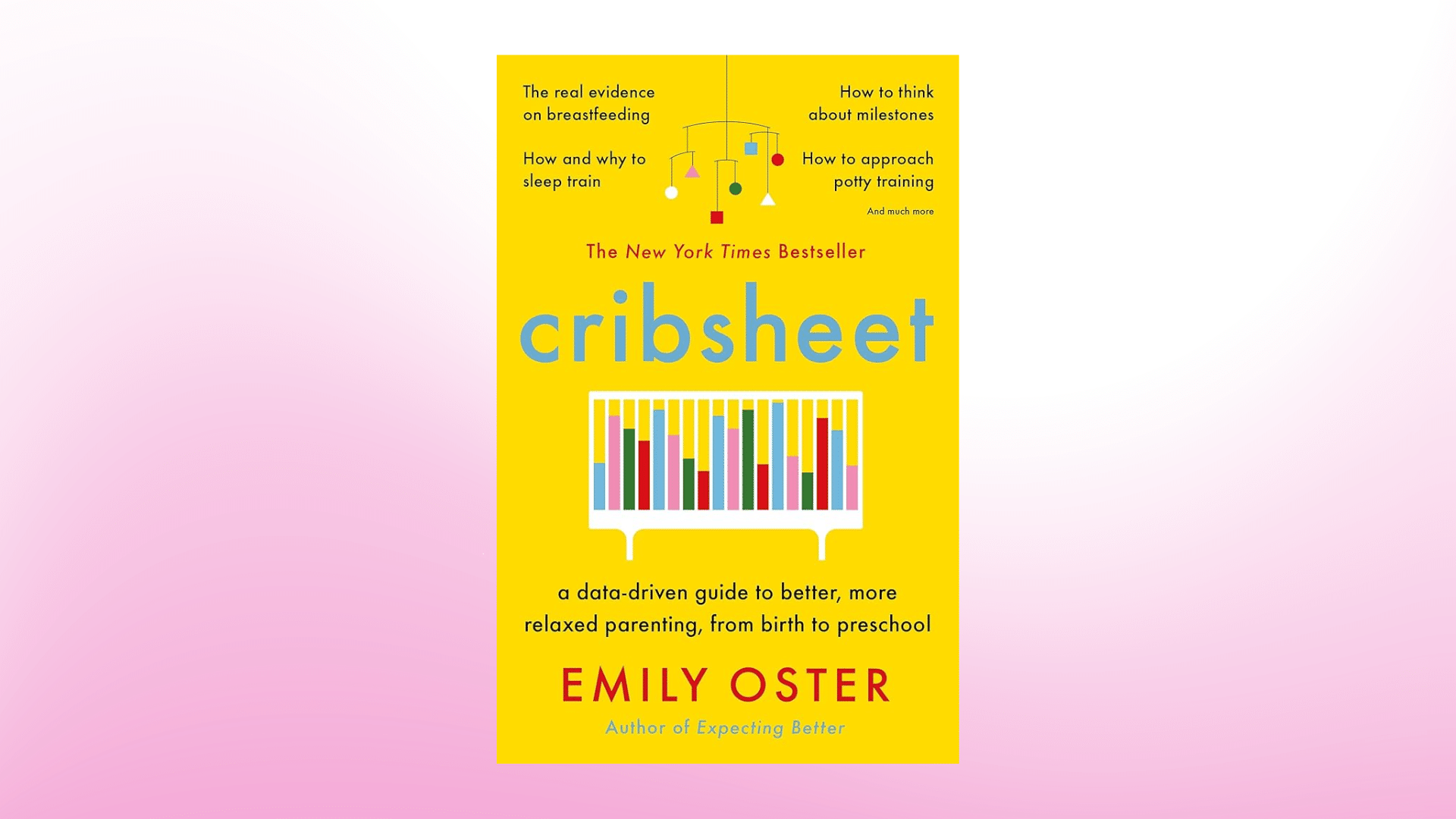 Cribsheet cover on light pink background