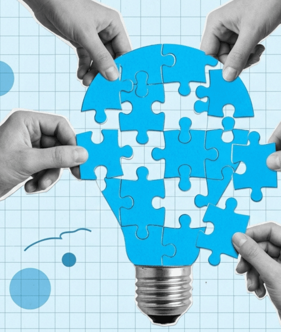 Different parts of bulb signifying a career in learning and development