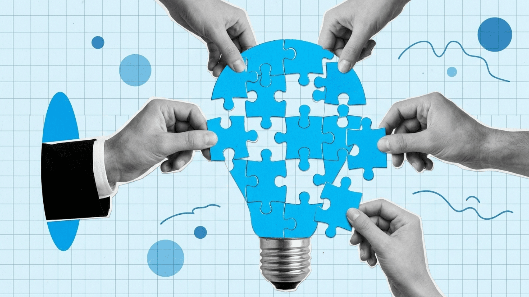 Different parts of bulb signifying a career in learning and development