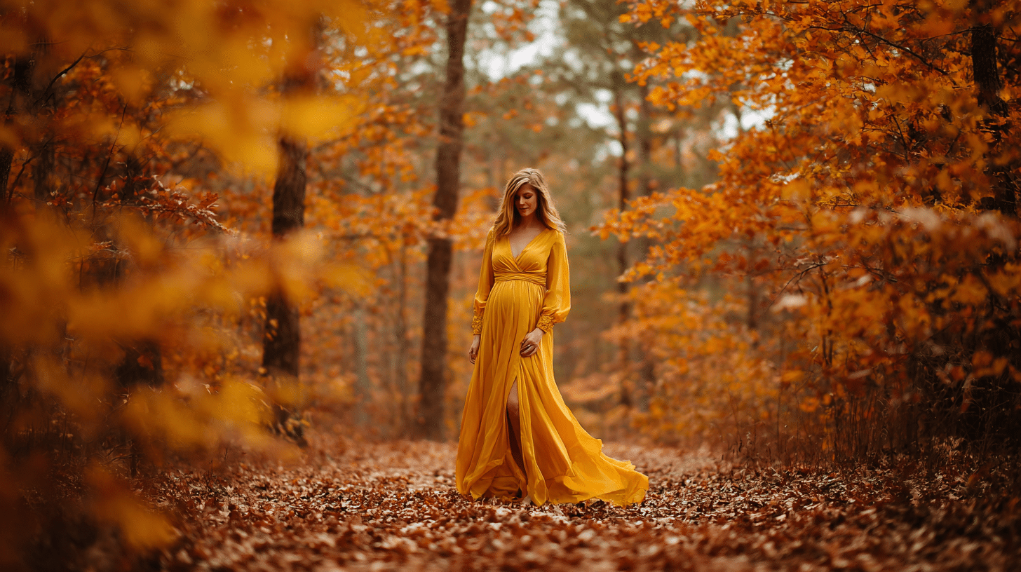 Fall Leaves Maternity Shoot