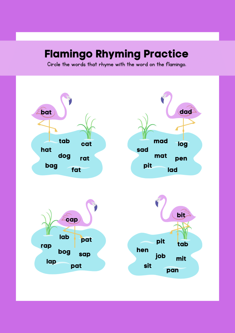 61 Easy Rhyming Words for Kids with Free Worksheets - Mothers Always Right
