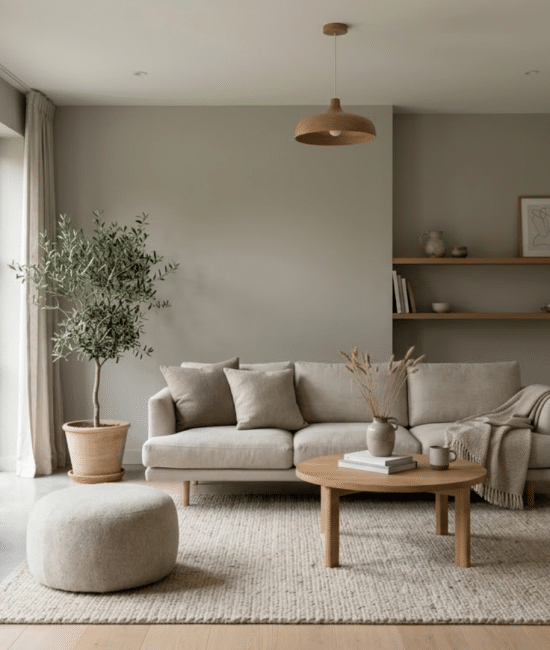 Flat paint walls with soft matte finish in a modern living room