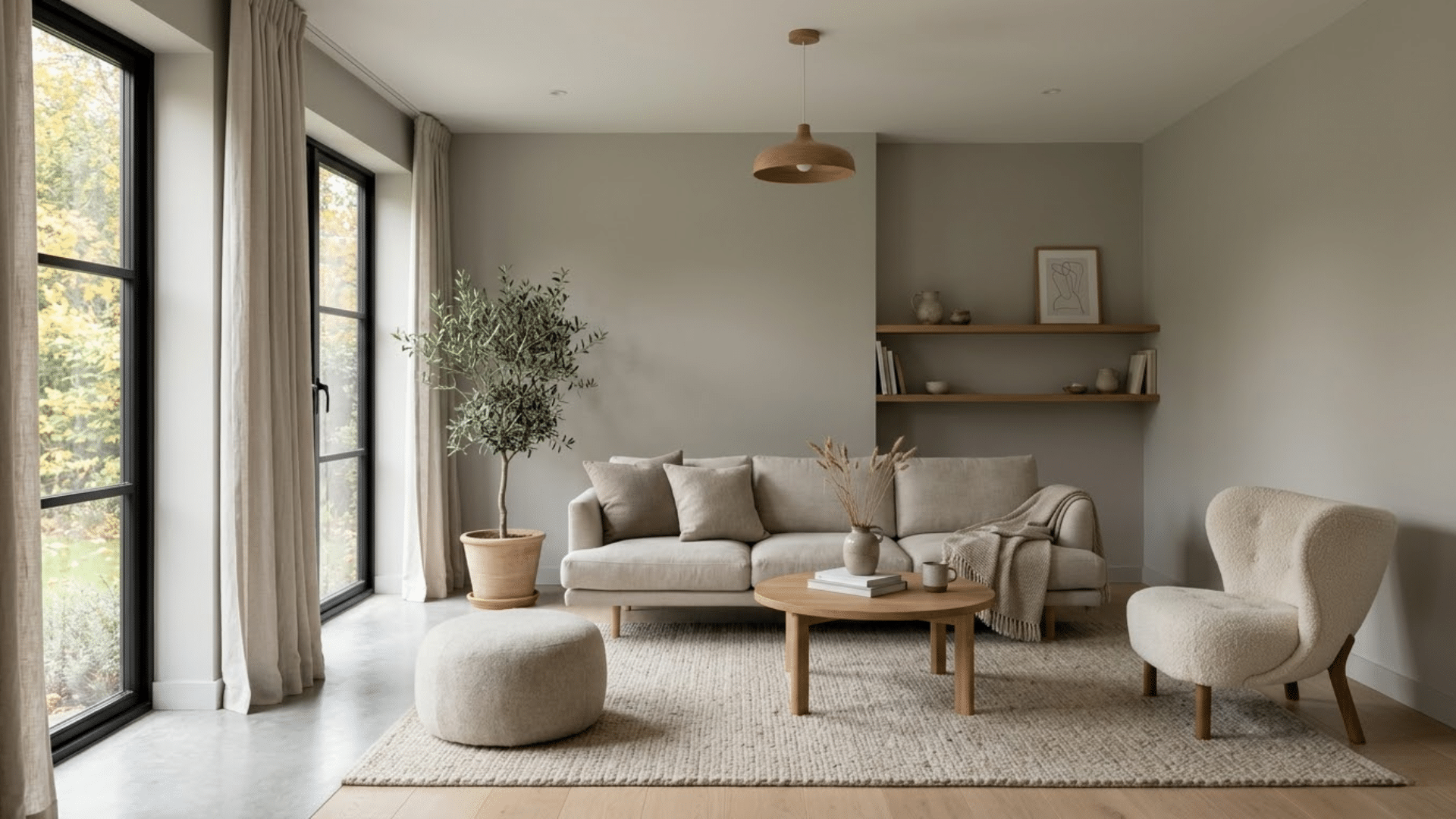 Flat paint walls with soft matte finish in a modern living room