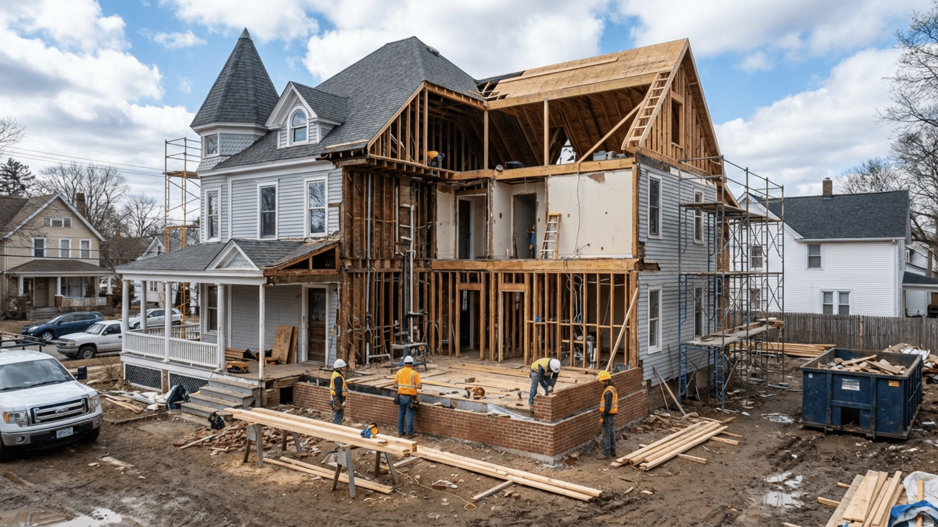 Full home renovation with major construction work