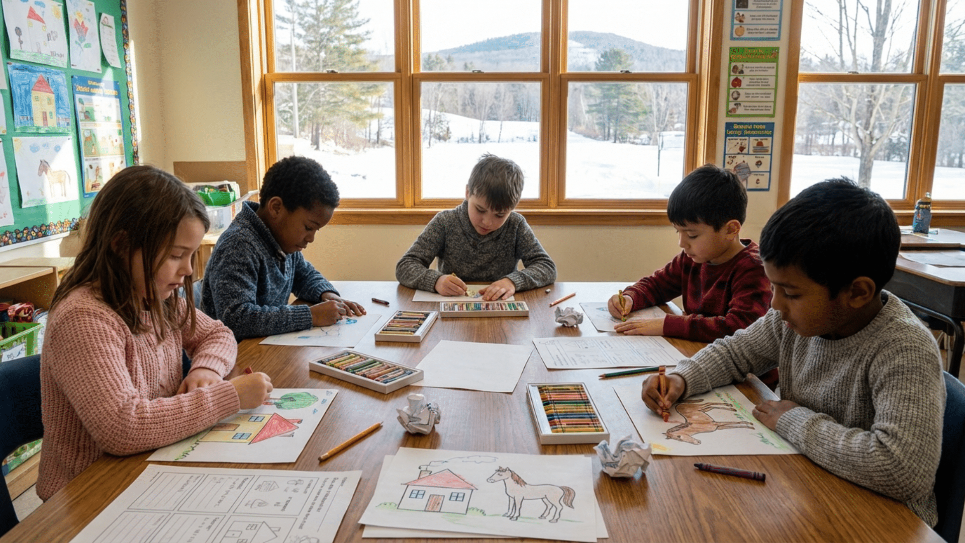 Kids learning H words through drawing activities