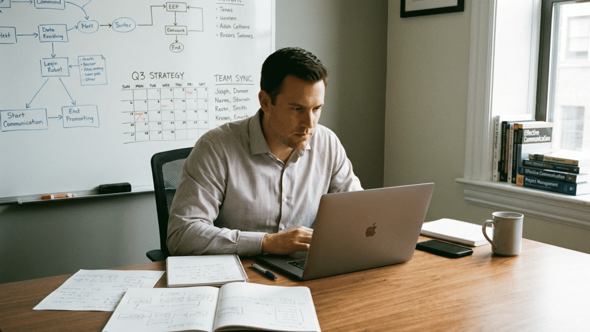 L&D professional working with tools, notes, and learning materials