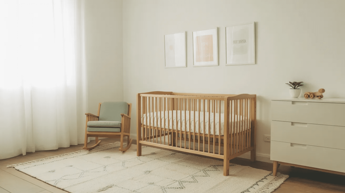 Minimalist decor in small nursery