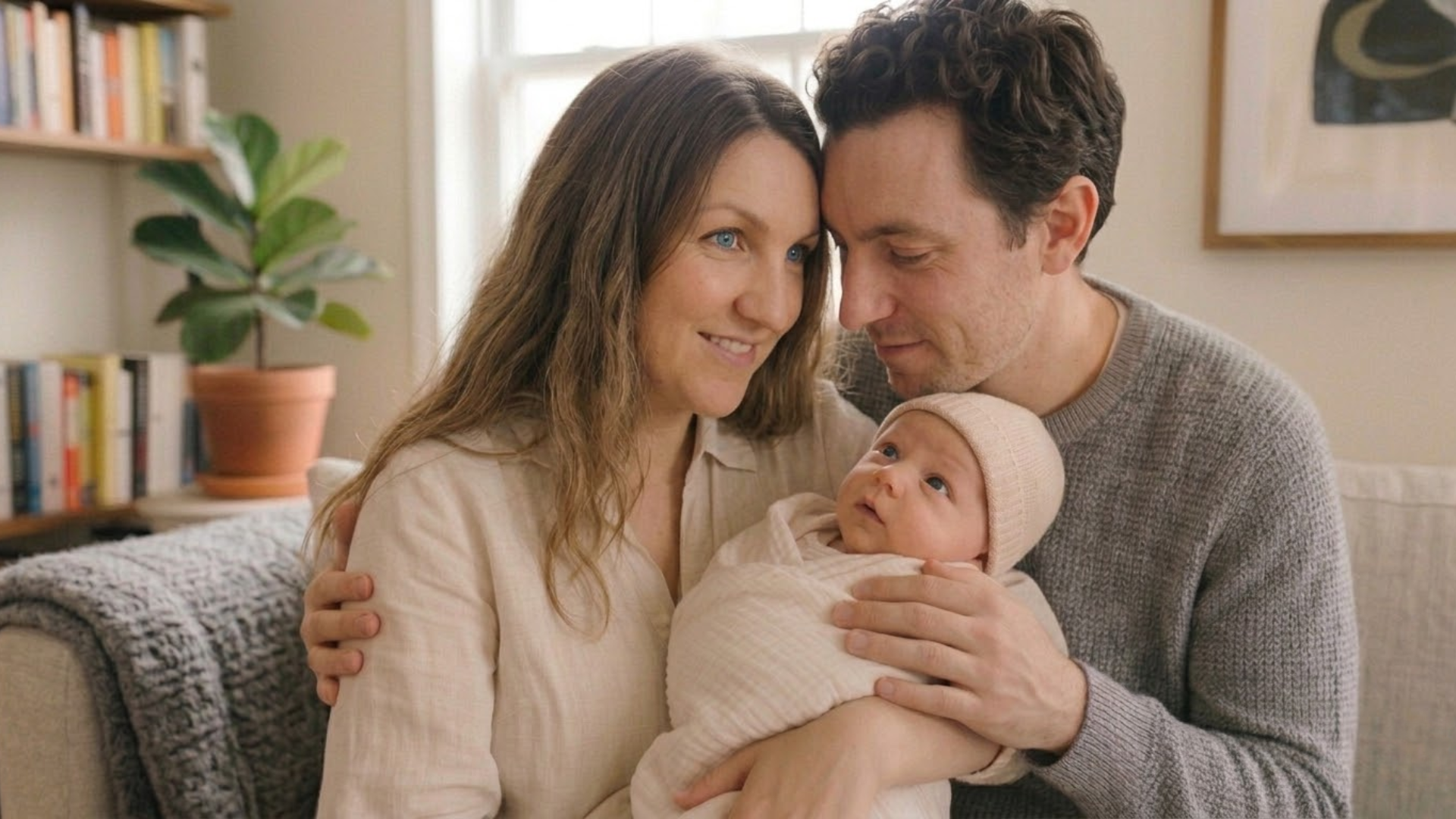 Parents and baby showing inherited eye color traits and genetic influence on eye color
