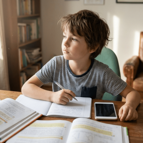 Student feeling distracted while trying to study at a desk