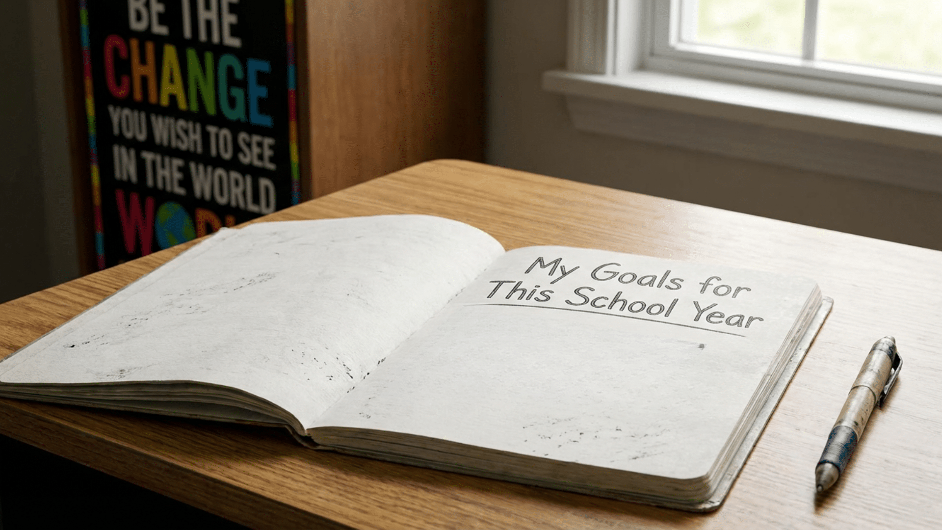 Student goal-setting worksheet prepared for the school year
