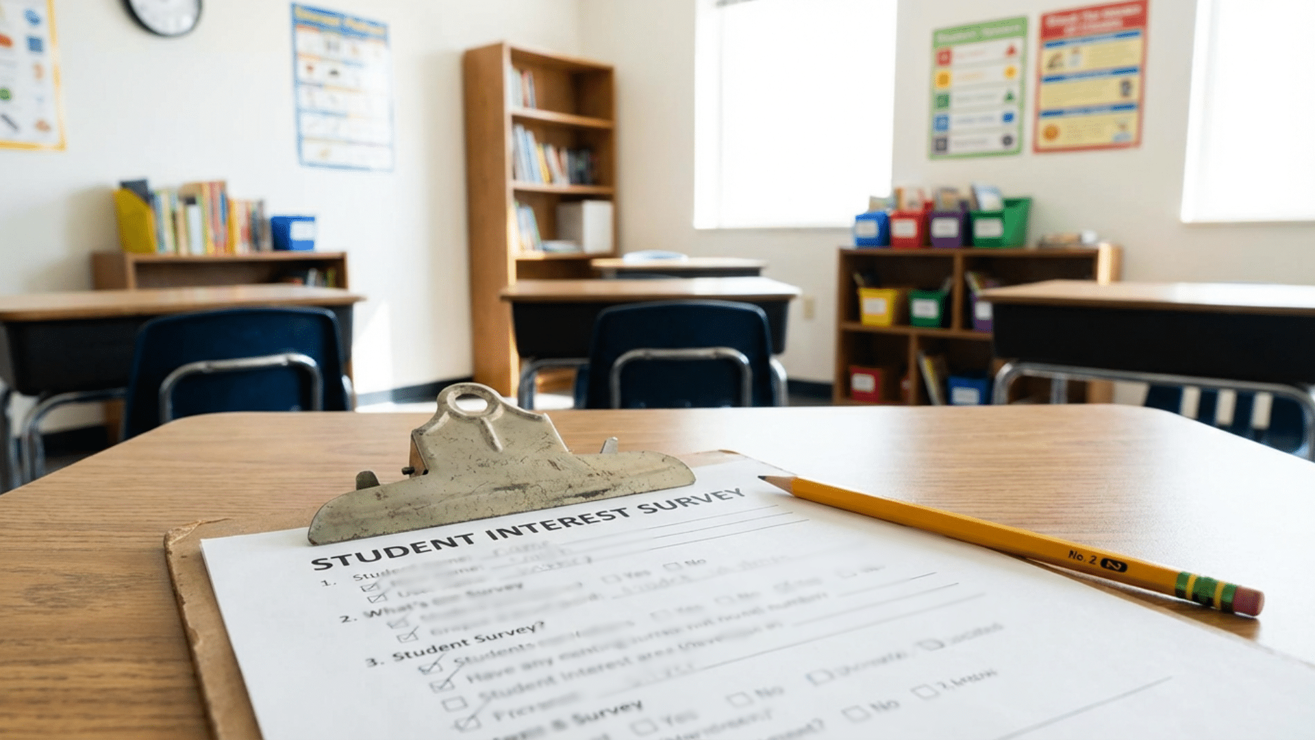 Student interest survey worksheet for first week of school